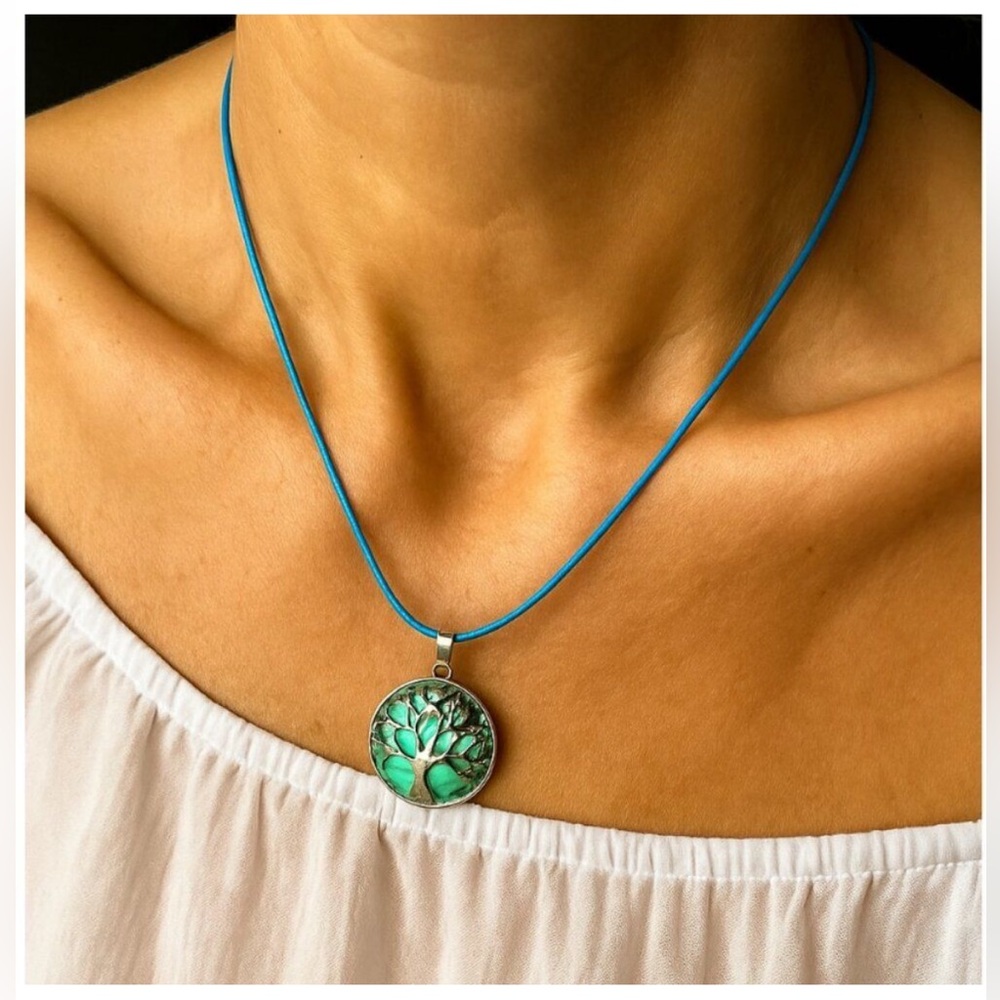 Turquoise Tree of Life Pendant Necklace - Women Jewelry